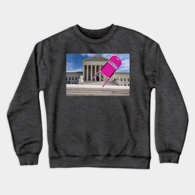 Folding Chair To The Supreme Court - Pink - Front Crewneck Sweatshirt by WarriorGoddessForTheResistance